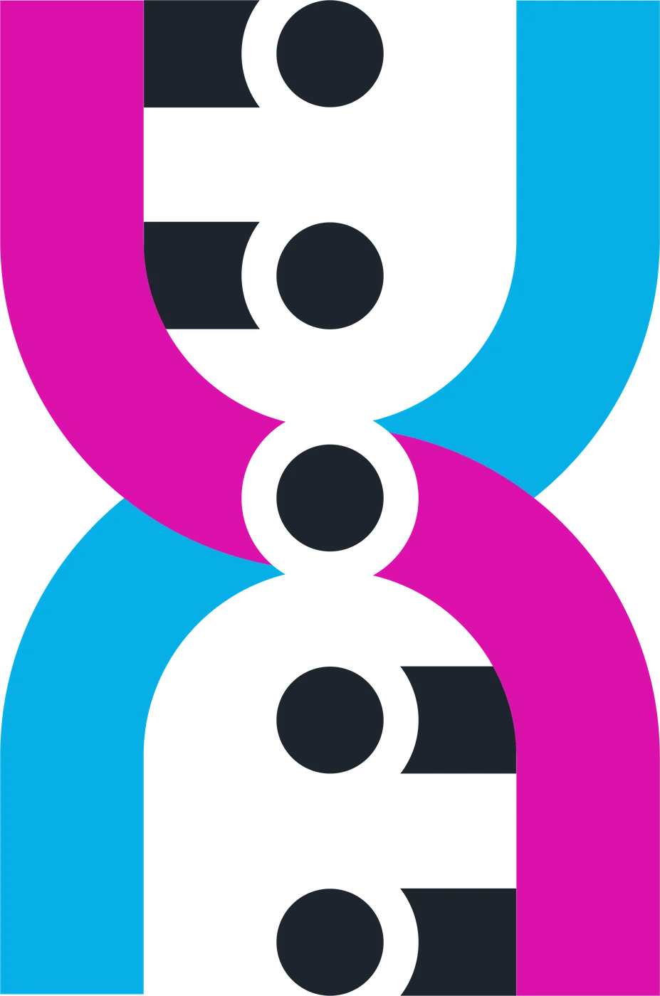 Design Intelligence® mark: a magenta and cyan double helix built from interlocking D and I letterforms