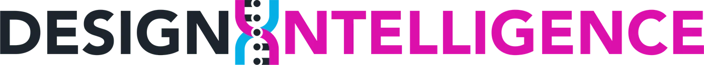 Design Intelligence® wordmark with the helix mark set between the words
